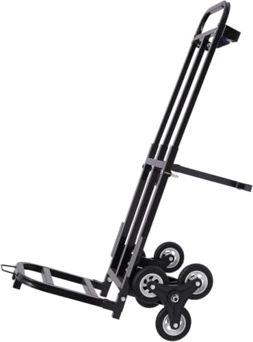 Hopfällbar Trappvagn 330lbs Kraftig Handvagn, Trappvagn För Flytt, Kontor, Lager Och Hemmabruk Black 6 Wheels - 460Lbs Load-bearing