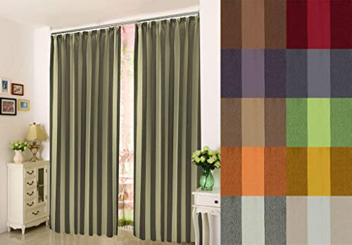 Hochqualitativer Verdunkelungsvorhang nach Maß, Verdunkelungsgardine, Design: Stripe, Kräuselband mit verdeckten Schlaufen, Thermogardine, Höhe: 70cm bis 330cm, Stone (200cm Höhe x 145cm Breite)