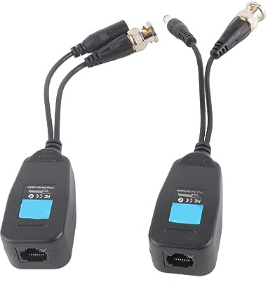 Zerone 1 Paar Passives CCTV Koaxial BNC Video Power Balun Transceiver mit RJ45 Anschluss für HD CVI, HD TVI und HD AHD Signale