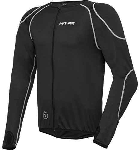 safe-max Unterziehjacke - Gelenk- & Rückenprotektor 3.0 - Atmungsaktiv schwarz 120 (L)