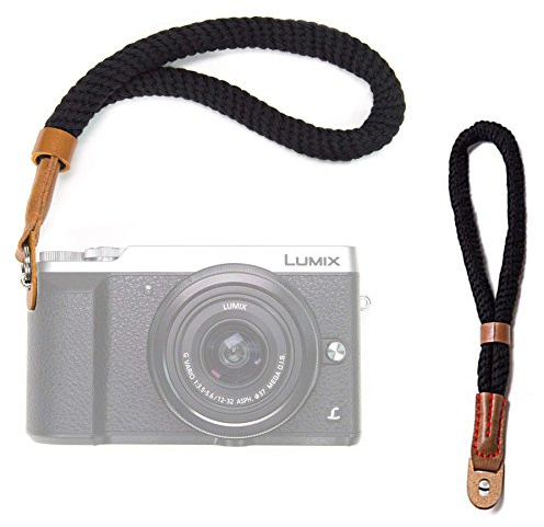 LXH Cotton Camera Wrist Strap Hand Wrist Strap Compatible with Sony A6300 A6500 RX10 IV X100F X100S X70 X-Pro2 X-E3 X30 (Black)