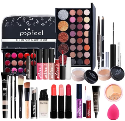 CHSEEO Kit per il Trucco Completo, Set di Cosmetici con Palette di Ombretti, Valigetta per Make Up - Idea Regalo