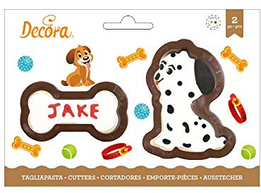 Decora 0255200 AUSSTECHER AUS PLASTIK HUND UND KNOCHEN 2-TLG