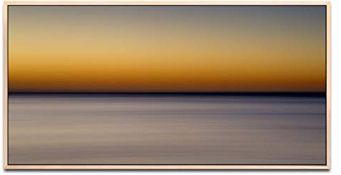 Horizont ca. 130x70cm Wandbild inklusive Schattenfugenrahmen naturfarbend - Panorama Leinwand Bild XXL Format Wandbilder Wohnzimmer Wohnung Deko Kunstdrucke