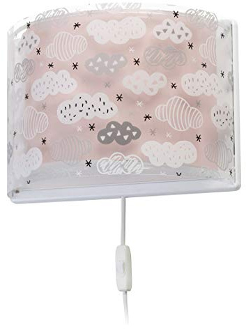Dalber kinder Wandlampe kinderzimmer, Kinderlampe Wandleuchte Clouds Rosa kinderzimmerlampe, 41418S, E27