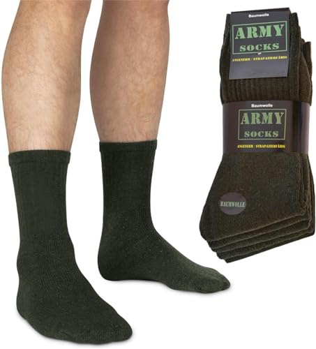 normani 10 Paar Bundeswehr Sportsocken Arbeitssocken mit hohem atmungsaktivem Baumwollanteil im Sommer und Winter für Herren und Damen