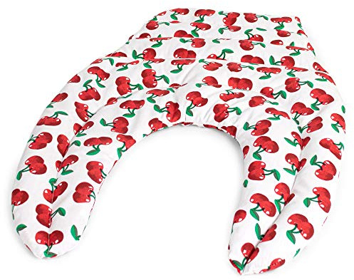 GIRAFFENLAND Nackenhörnchen mit Rückenteil. Cherry-White. Traubenkernkissen. Nackenkissen. Rücken Wärmekissen