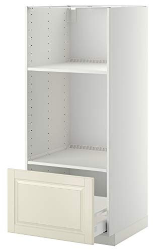 METOD/MAXIMERA Hochkabine, für Backofen/Mikro W Schublade, 60 x 61,9 x 148 cm, Weiß/Bodbyn Offwhite