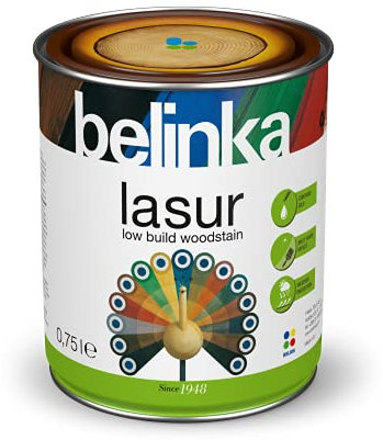 BELINKA Holzlasur Teak - 0,75 Liter Premium Lasur - Holzanstrich - Für Innen und Außen - Lasur 17