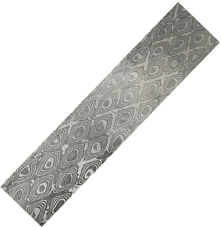 Aibote VG10 Hoja En Blanco de Barra de Palanquilla de Acero Inoxidable Damasco Hecha a Mano Personalizada para la Fabricación de Cuchillos (220x30x3mm,Pluma de Pavo Real)