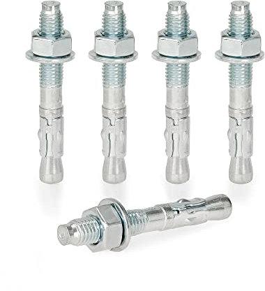 KM TRADE Bolzenanker - Schwerlastanker aus verzinktem Stahl mit ETA Zulassung, Option 7 - M12 x 90 mm, fixierbare Dicke: 8 mm - 10 Stück