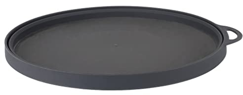Lifeventure Silicon Ellipse Collapsible and Portable Plate for Camping | Fold flat when not in use, made from food-grade silicone, dishwasher safe, perfect for holidays and travel - Grey