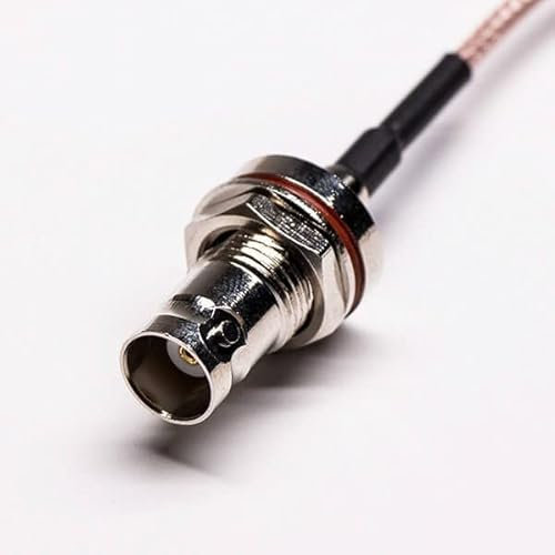 Elecbee R-F Coaxial Cable Connectors Waterproof BNC Female Bulkhead to Right Angle MCX Male Cable Assembly with RG316