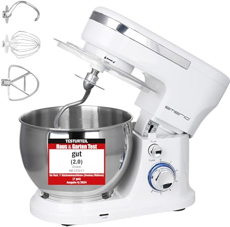 EMERIO KM-123117 macchina da cucina 1000W bianco, acciaio inossidabile
