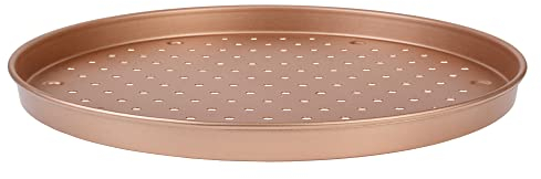 GRÄWE Plaque à pizza ronde Ø 38 cm, perforée avec GREBLON® antiadhésive, résistante à la chaleur jusqu'à 230 °C, parfaite pour pizza, tartes flammées ou tartes