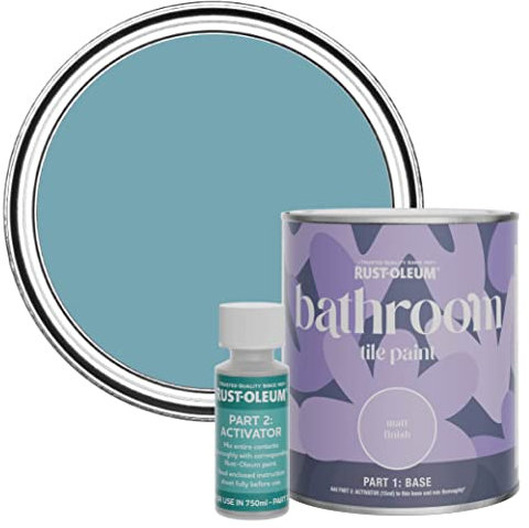 Rust-Oleum wasserfeste blau Fliesenfarbe für Badezimmer in Matt Finish - Petrol 750ML