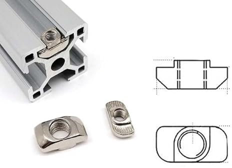 20X M3 M4 M5 M6 M8 M10 T-Form Block Gleitmutter Hammer Federkugel für 20 30 40 45 Serie Aluminiumprofil Extrusionsschlitz Track-40 Serie M5, T Mutter