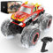 DEERC Amphibisches Ferngesteuertes Auto 1:16, 4WD Off-Road Monster Trucks in Feuer-Drache-Optik mit 2 Akkus für Land und Wasser, 360 Grad Drehbares 6,7,8,9,10 + Jahre Kindergeschenke