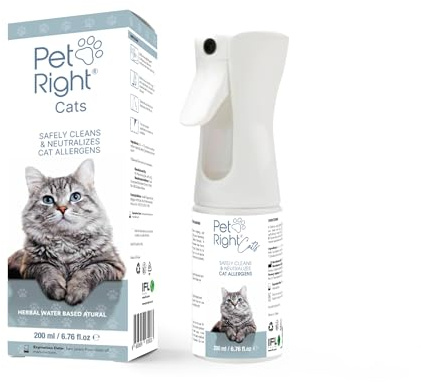 Pet Right Cats Spray Safely Clean and Neutralisiert Allergene Cats Spray, Safe Clean, Neutralisieren Allergene, Frische, weiß