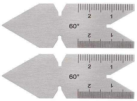 sourcing map 2pcs Center Gauge 60 Degree Metric Thread Cutting Angle Gauge Stainless Steel Lathe Cutting Tool,Thread Pitch Increment 0.1/0.05mm