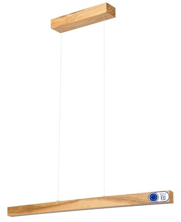 alfalux Hängelampe Hängeleuchte - Deckenlampe aus Holz - Pendelleuchte - LED Lampe - Warmweiß 80 cm Rustikal LED80KB-3K-RUSTIKAL