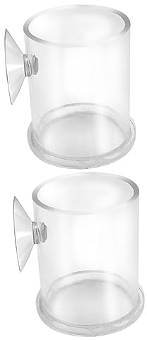 PRETYZOOM 2stücke Aquarium Futterring Mit Saugnapf Futterspender Für Fische Filter-mesh-Design Langlebiges Acryl Für Flossenfutter Und Schwimmendes Futter Passend Für