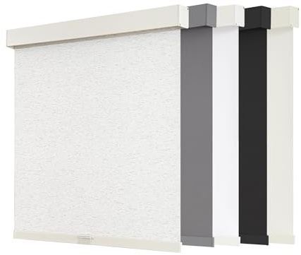 AOSKY Blackout Roller Shades Cordless Blinds for Windows, Free-Stop Shades with Valance, Thermal Insulated Fabric, UV Protection, Blinds for Home and Office (34 W x 72 H, Linen Beige