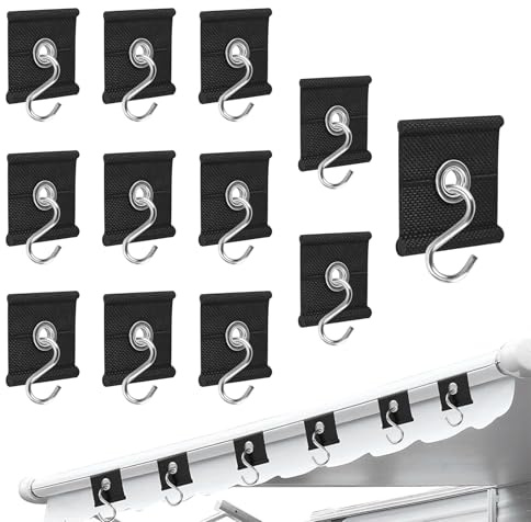 12 Stück Kederhaken Kederöse Haken für Kederschiene Haken Kederöse 5/6mm - 7/8mm Wohnmobil Markisenhaken Kederleiste Haken Kederösen Haken Kederschiene，für Wohnmobil, Wohnwagen, Vorzelt, Camping Zelt