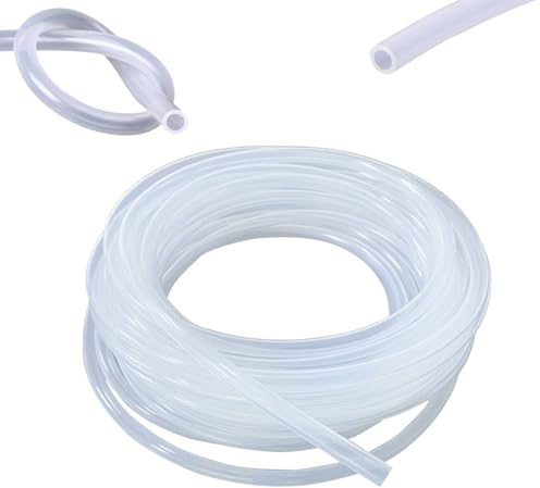 2 Meter Silikonschlauch 8mm ID x 10mm OD, Transparent Flexibler Silikonkautschuk Schläuche, Lebensmitteltaugliche Schläuche, Schlauch-Rohr für Luft Öl, Haushalt, Trinkwasser