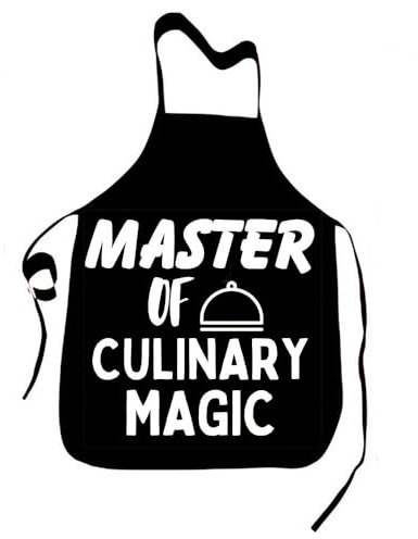 Delantal de chef para barbacoa, cocina, decoración del día del padre, Maste culinario mágico, 55cm (W) x 68cm (H)