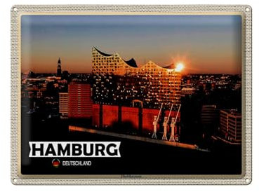 Femer Blechschild Städte Hamburg Elbphilharmonie Architektur 40x30cm
