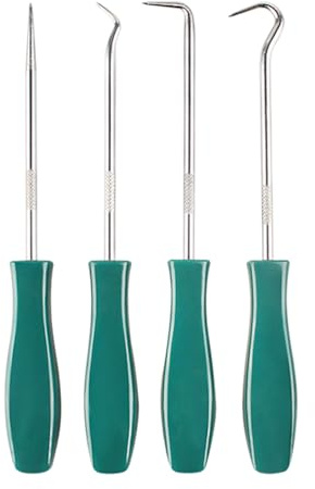 Wetado Pick and Hook Set,4 Pcs Automotive Pick Tool Set for Car Auto Oil Seal/O-Ring Seal Gasket Pick Mini Hooks Puller Remover Green