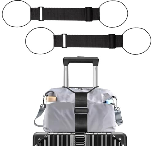 IKOPFLN 2 Pièces Ceintures de Fixation Élastiques pour Bagages,Sangles de Bagage Réglables pour Attacher des Sacs,Accessoire Portable pour Valise de Voyage