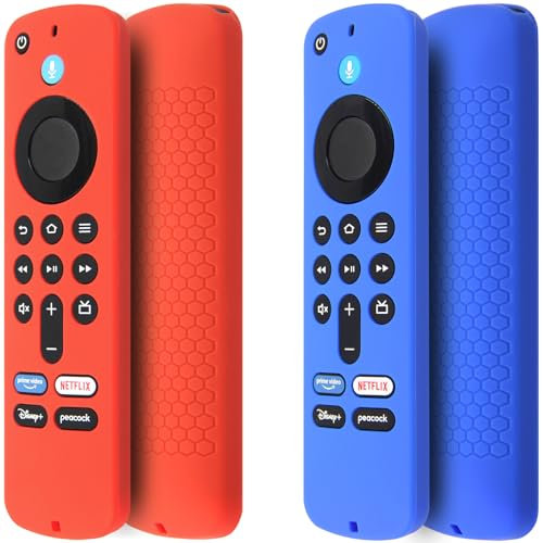 Pinowu Funda para mando a distancia (2 piezas) compatible con Fire TV Stick 4K HD 2nd (lanzado en 2024) / control remoto de voz Pioneer Alexa, funda de silicona antideslizante con correa de muñeca
