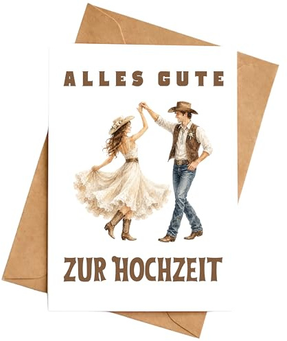 Palanemo Hochzeitskarte Cowboy Western Hochzeit Geschenk Karte DIN A6