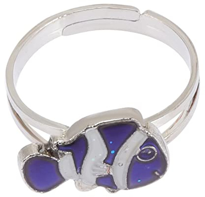 TEMPNAP Farbwechselnder Zinklegierung Fisch Fingerring für Damen | Verstellbares Design, Modisch und Kreativ, Passend für Bankett und Party, Einzigartiger Stil