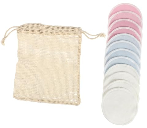 SKISUNO 13stücke Bambusfaserpads Make-up-entferner-pad Wiederverwendbare Gesichtspads Gesichtspuffer Wäschesack Für Abschminken Und Tägliches Make-up