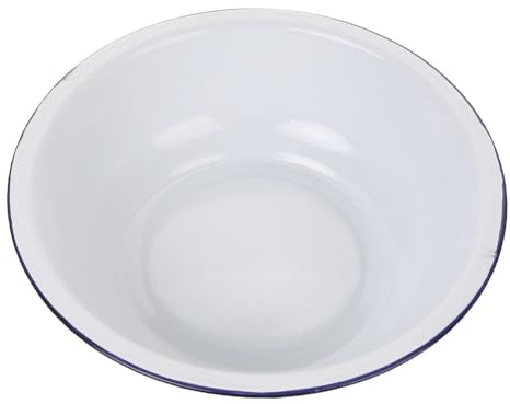 Abaodam Enamel Basin Vintage Round Metal Kitchen Sink Bowl for Washing up and Salad Serving
