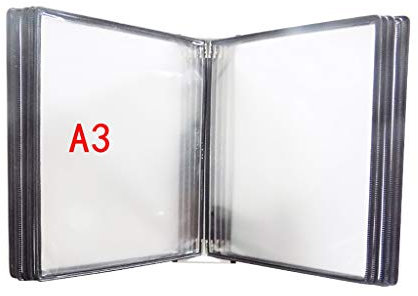 ACRaBoss Wandmontiertes Poster-Flipbook-Display, Dokumentenhalter A3 Mit 10 Paneelen Und 20 Taschen 45 * 32 * 8 cm/a