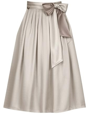 trachtenschürze beige, Damen Dirndl Schürze Lang - Midi Dirndlschürzen Trachtenschürze Hochzeit Mittelalter Dirndlschürze Festlich Elegant Bayrische Trachtenmode für Oktoberfest Karneval Beige M