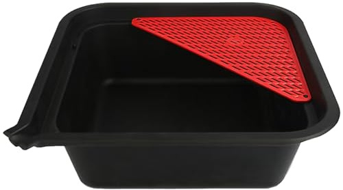 Vaschetta di Raccolta Olio da 9 Litri per Cambio Olio, Utile per La Cura o La Pulizia Dell'auto, Dotata di Filtro, 37×37×13 Cm