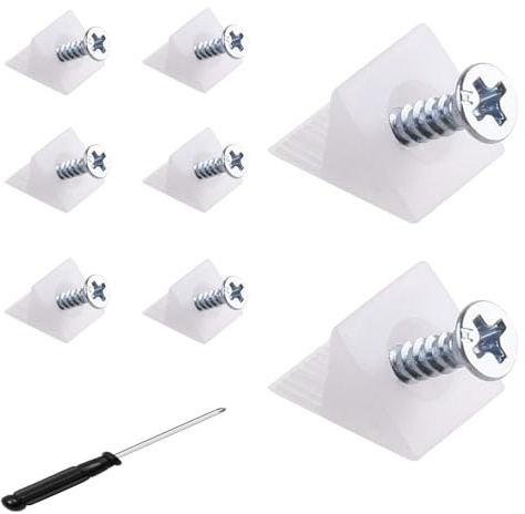 80 soportes de cajón para cajones hundidos, kit de reparación de cajones, cuñas de reparación de fijación, esquina de plástico con tornillos y destornillador para muebles