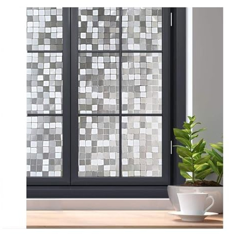Fenster Folie Fensteraufkleber, Glasaufkleber, Anti-Folie, die Neue PET-Fensterfolie, elektrostatisch, selbstklebend, mattiert(Big Mosaic,45 cm x 200 cm)