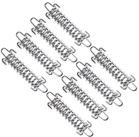 PAMINGONO 8 Piezas Tensor de Resorte para Tienda de Campaña Gancho Elástico de Acero Resistente Fijación Segura para Toldos y Cuerdas de Exterior Anticorrosión para Camping y Senderismo