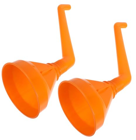 SHERCHPRY Ensemble de 2 Entonnoirs à Huile et Carburant Grand Format en ABS Robuste Coloris Orange Compatibles Voitures et Motos Entonnoirs Anti-Fuite pour Transfert D’Essence Huile