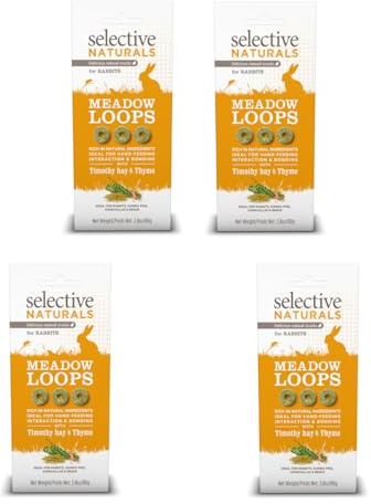 Selective Naturals Meadow Loops for Rabbits with Timothy Hay & Thyme 80g (Pack of 4)