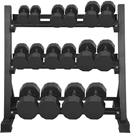 DnKelar Kurzhantelablage 3 Ebenen, Hantelablage für Kurzhanteln, Hantelständer rutschfest Hantelbaum Gewichteständer Dumbbell Rack, bis 300kg