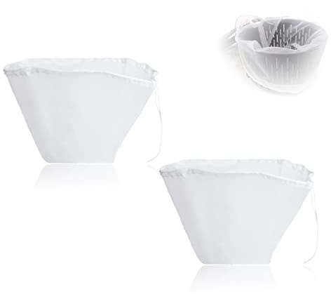 Eucteje 2 Stück Nylon Gareinsatz Filterbeutel Zubehör Kompatibel mit TM5 TM6 TM31 Küchenmaschine Ersatzfilter Passiebeutel Siebbeutel Ersatzteile