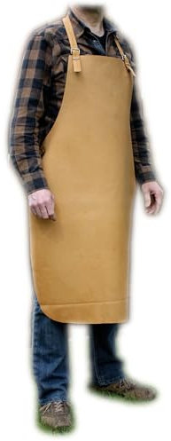 Förster-Fellnest | Kräftige Leder-Arbeitsschürze | Schmiedeschürze, Tischlerschürze | Beige, helles Braun