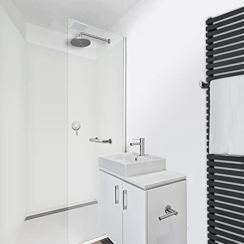WANDFREUDE individuelle Duschrückwand Aluverbundplatte auf Maß (3 Stück - Grauweiss - Seidenmatt) – Dusche Wandverkleidung Duschwandverkleidung Duschrückwände